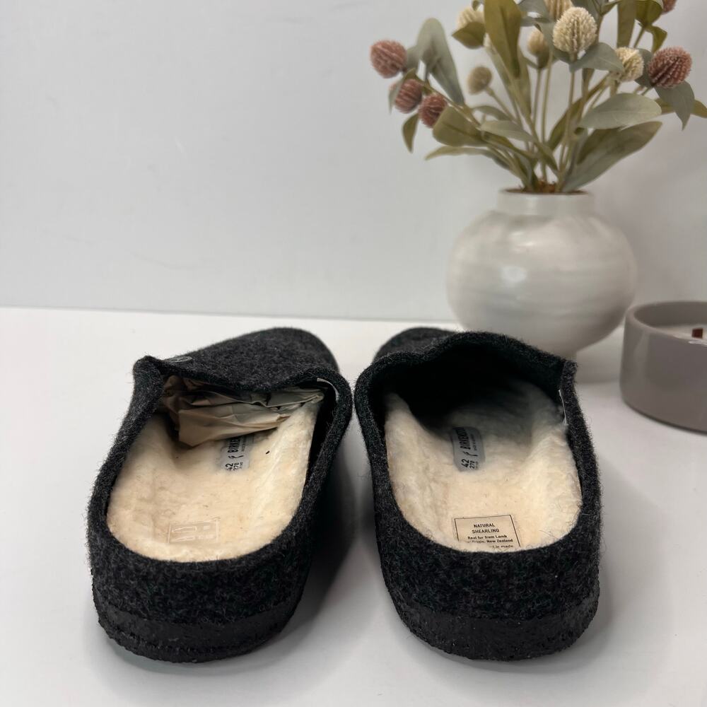 Birkenstock Black Wool-Lined Clogs - Picture 4 of 9
